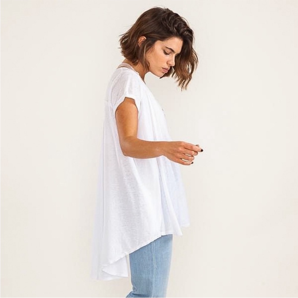 Free People highland white tee size small - Picture 2 of 8